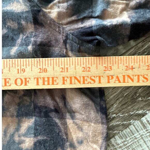 Betty Boop Bleach Flannel Plaid Top Large Button Down Biker Graphic Distressed - Picture 6 of 8